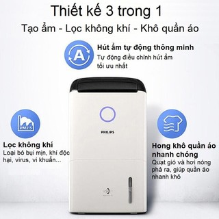 Máy hút ẩm, kiêm lọc không khí chuyên nghiệp 2 trong 1. Thương hiệu Hà Lan cao cấp Philips