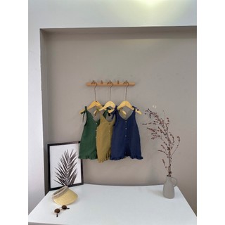 QY004 - Quần yếm trẻ em unisex phong cách Hàn quốc - cho cả bé trai và bé gái - vải Linen - từ 1 đến 6 tuổi