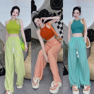 Sét bộ áo ba lỗ phối quần sọc suông thời trang cá tính
