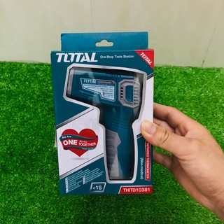 Máy đo nhiệt kế súng bắn nhiệt độ từ xa hồng ngoại - cảm biến đo nhiệt độ cầm tay Total THIT010381