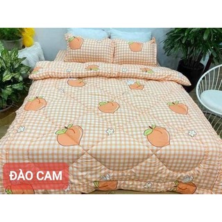 Trọn bộ 5 món ga gối chăn phao poly cotton có ruột bông dày loại 1 (ib shop chọn mẫu hoặc ghi phần ghi chú )