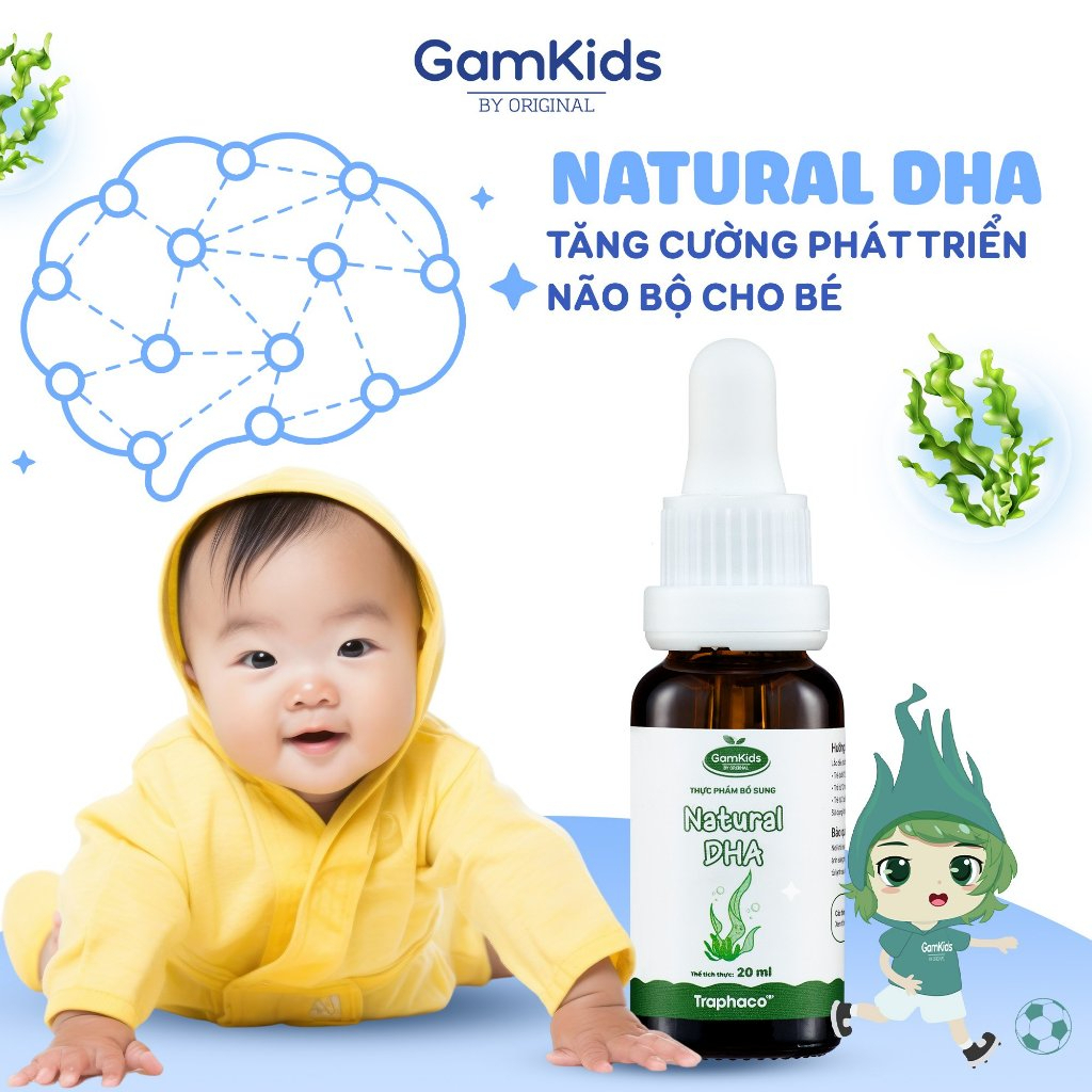 Gamkids - Natural DHA 20ml giúp trẻ phát triển não bộ và thị lực