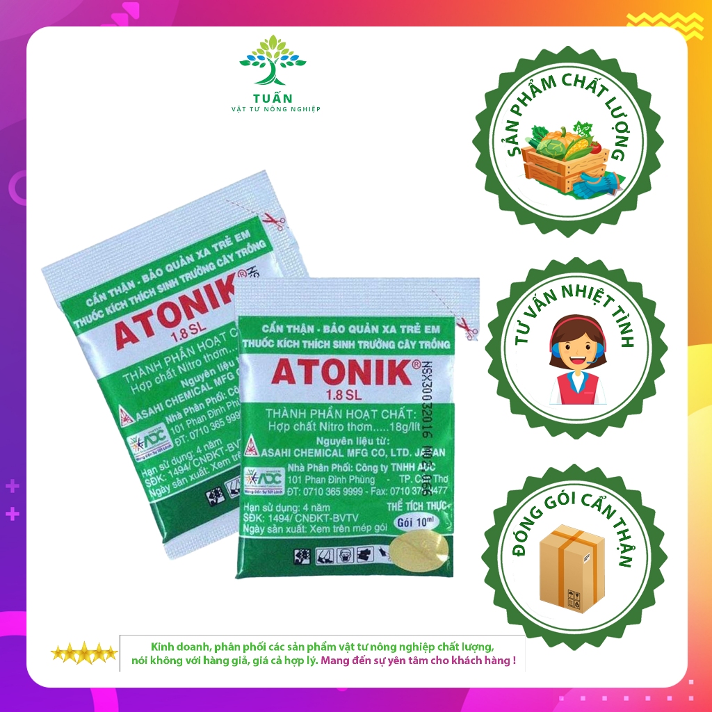 [1 HỘP 10 gói] Atonik 1.8SL kích rễ, kích thích sinh trưởng Atonik ADC bung chòi ( Gói 10mL)