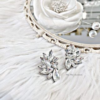 Bông Tai Đá Nhân Tạo Cô Dâu LILY NHÀ NHỎ 1594
