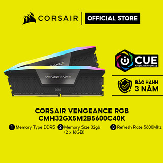 Ram PC Corsair Vengeance RGB 32GB 5600MHz DDR5 (2x16GB) CMH32GX5M2B5600C40K