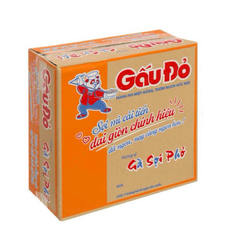 Thùng 30 Gói Mì Gấu Đỏ Gà Sợi Phở / Tôm Chua Cay x 63g ...