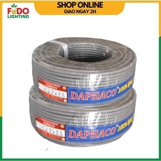 Cuộn dây điện 100m daphaco xám tròn 2 lớp vỏ 2x1.0 , 2x1.5, 2x2.5, 2x4.0, 2x6.0