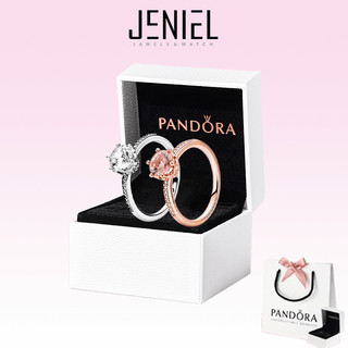 Nhẫn bạc nữ Pandora Pink Sparkling Crown Solitaire Ring Moments vương miện đính đá hồng 8052RG