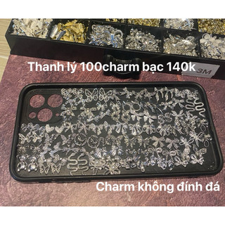 Thanh lý 100 charm màu bạc làm nail giá rẻ