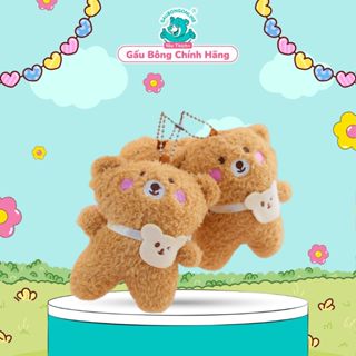 Móc Khóa Gấu Bông Chó Xù Mini Treo Balo Túi Xách Siêu Xinh Trắng Nâu 12 cm, Gấu Bông Online Cao Cấp