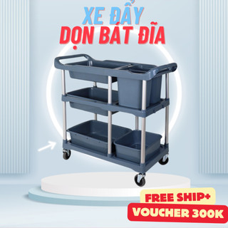 Xe dọn thức ăn thừa - Xe đẩy nhà hàng - Xe dọn bát đĩa - Xe thu gom đồ ăn - Xe đẩy đồ ăn