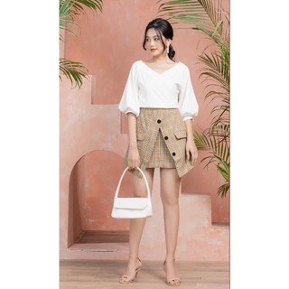 Quần short đắp vạt giả váy xuất dư