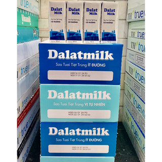  Thùng 48 hộp sữa tiệt trùng DalatMilk Đà Lạt Milk 180ml Có đường  Ít đường  Không đường  HSD 06 26  