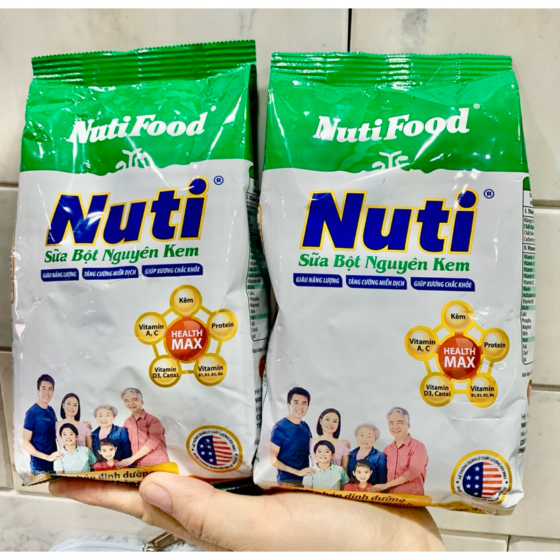 Combo 5 bịch sữa bột nguyên kem Nuti 400g của NutiFood (HSD 12/27)