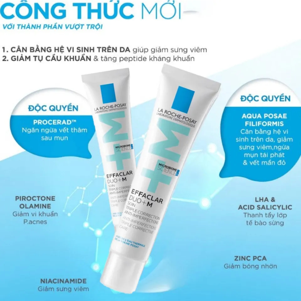 Kem dưỡng giảm mụn nhanh 8 giờ La Roche-Posay Effaclar DUO+ M 7.5ml/40ml | BigBuy360 - bigbuy360.vn