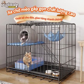 🐈Dog&Cat PET HOME🏠cấp gấp lồng mèo 2 lớp lồng thú cưng lồng mèo có thể gập lại chắc chắn cho thú