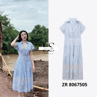 Đầm maxi cổ V TQXK thanh lịch sang chảnh tiểu thư đi chơi đi du lịch thời trang | Order
