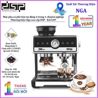 Máy pha cà phê bán tự động 4 trong 1 chuyên nghiệp Cappuccino, Espresso, Latte.