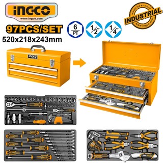 Bộ hộp đồ nghề 97 món dụng cụ sữa chữa đa năng ,sử dụng gia đình Ingco HTCS220971