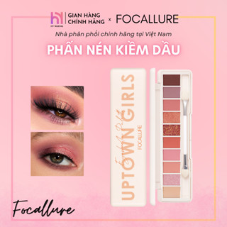  Bảng Phấn Mắt 10 Màu FOCALLURE Tone Chuẩn Ánh Nhũ Lấp Lánh Tặng Kèm Cọ 