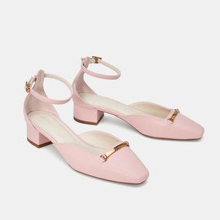 Giày Cao Gót Nữ 5cm Thời Trang JUNO Phối Khoá Trang Trí CG05135