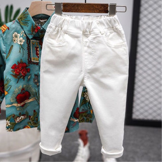 Quần jean kaki Duybokids dáng ôm chất dày dặn co giãn cho bé size từ 8 kí đến 34 kí