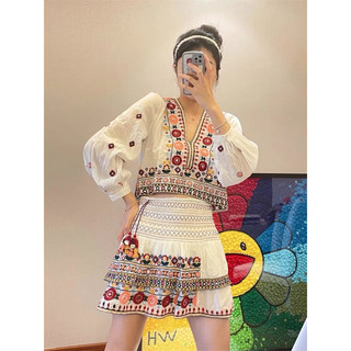 Set váy thổ cẩm thêu hoa