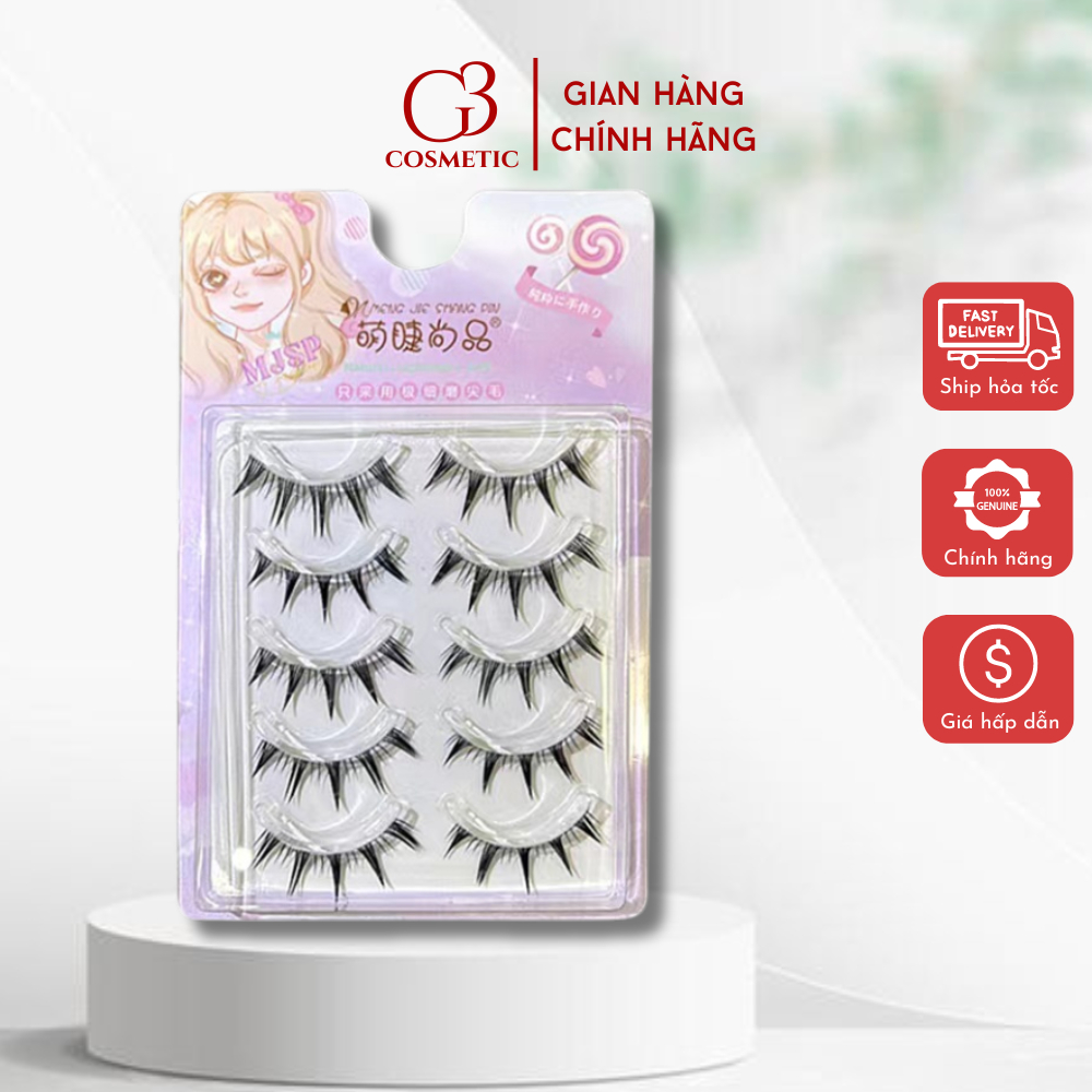 Lông mi giả tự nhiên MJSP 5 cặp mềm mại, mỏng nhẹ và có thể tái sử dụng G3COSMETICS