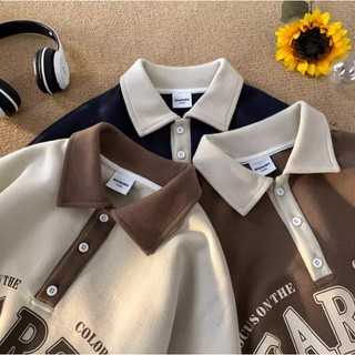 Áo Polo unisex HEARTEN Áo cổ bẻ chất liệu cotton cá sấu Oversize