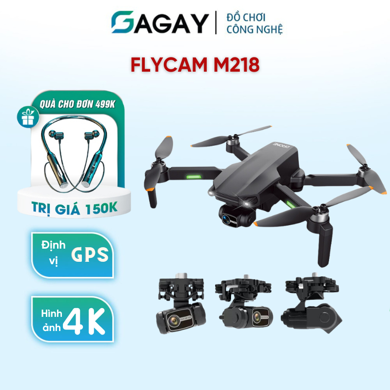 Flycam M218 động cơ không chổi than, camera sắc nét, máy bay điều khiển từ xa có gimbal chống rung 3 trục, có GPS Gagay | BigBuy360 - bigbuy360.vn