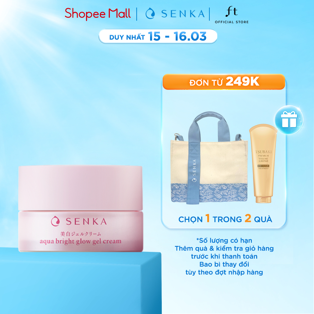 Kem dưỡng da trắng hồng - mờ thâm sạm ngày và đêm Senka Aqua Bright Glow 50g