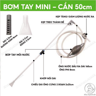 Bộ Bơm Tay Mini Thay Nước - Hút Cặn Đáy Bể Cá | Phụ Kiện Vệ Sinh Bể Cá Cảnh Thuỷ Sinh