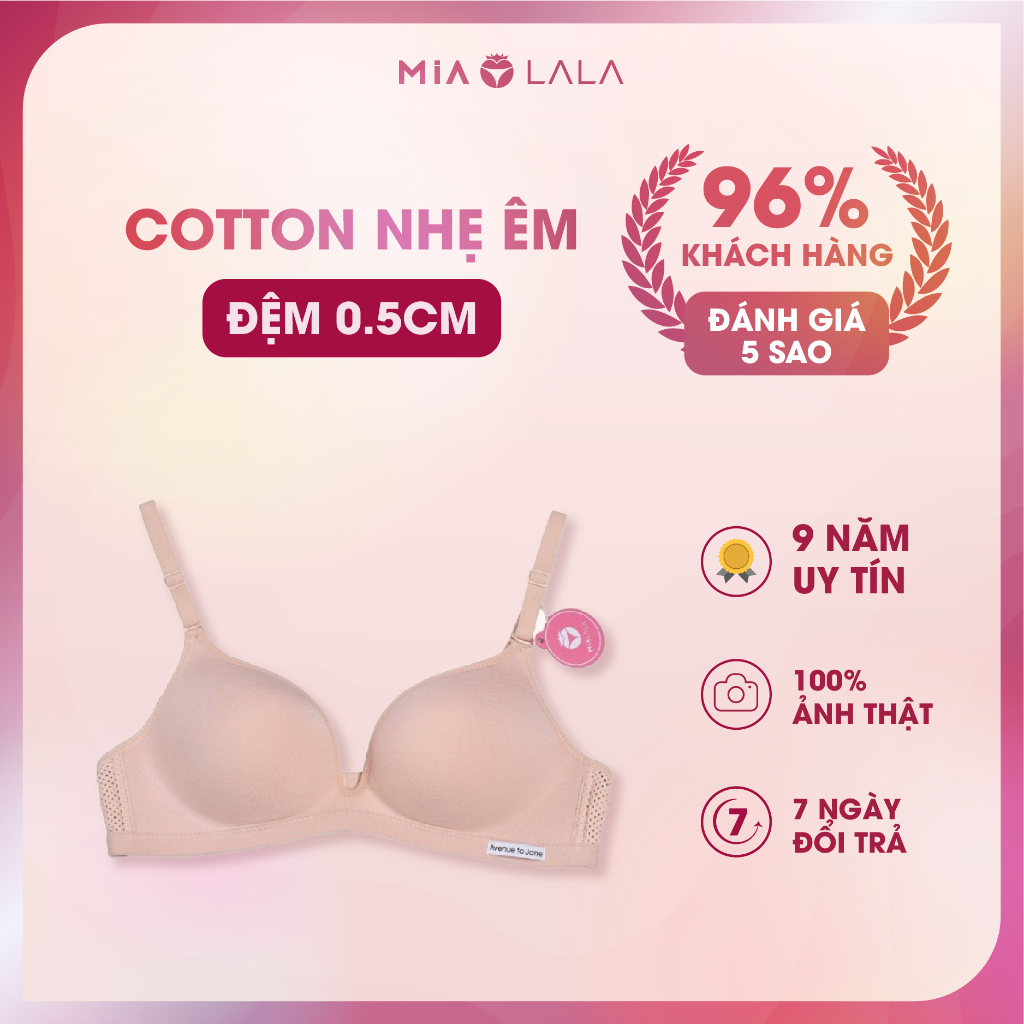 Áo ngực nữ không gọng đệm mỏng 0,5cm cotton nâng ngực MIALALA 0061 NA2170061