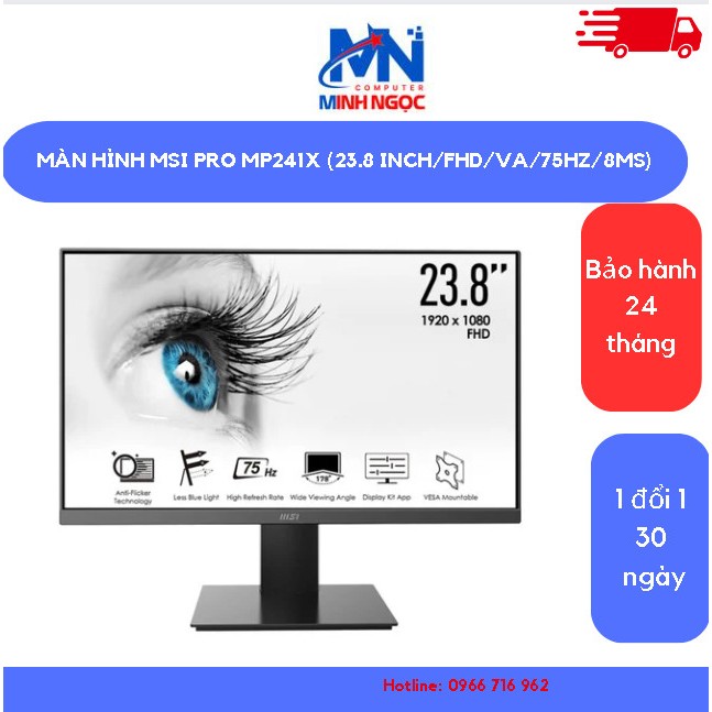 Màn hình máy tính MSI PRO MP241X (23.8 INCH/FHD/VA/75HZ/ 8MS) | BigBuy360 - bigbuy360.vn