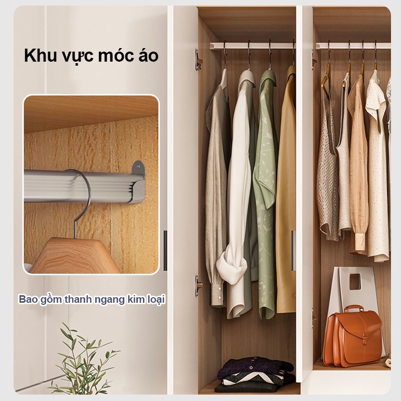 HEINO Tủ quần áo gỗ 2 cánh phong cách Nordic Tủ Người Gỗ MDF Đa Năng Lớn Gỗ Chống Ẩm Cao Cấp Phù Hợp Mọi Không Gian | BigBuy360 - bigbuy360.vn