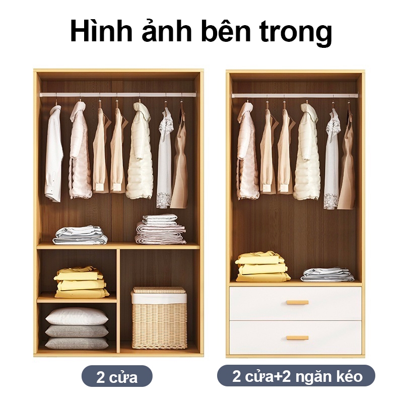 HEINO Tủ quần áo gỗ 2 cánh phong cách Nordic Tủ Người Gỗ MDF Đa Năng Lớn Gỗ Chống Ẩm Cao Cấp Phù Hợp Mọi Không Gian | BigBuy360 - bigbuy360.vn