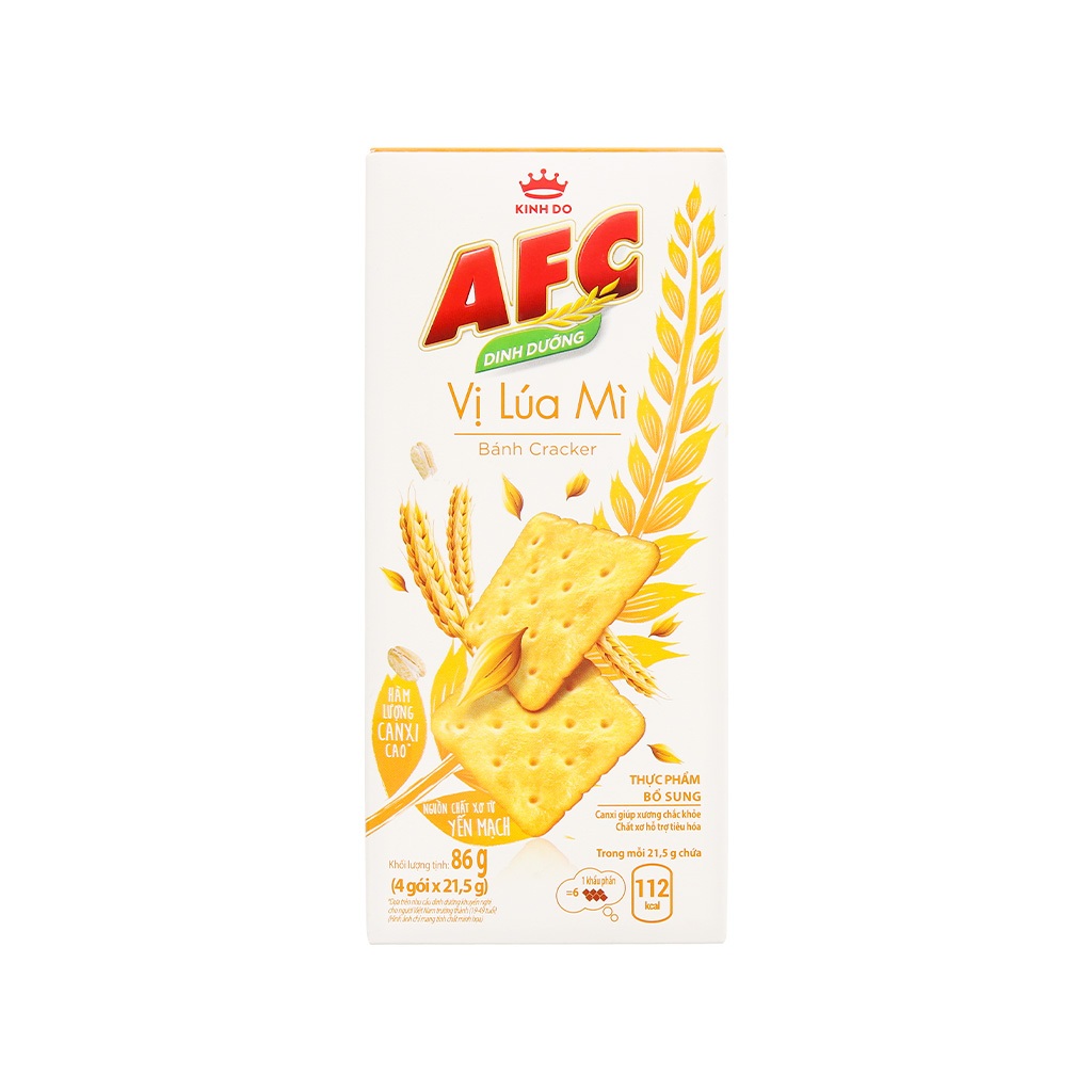 Bánh Cracker AFC Dinh Dưỡng Vị Lúa Mì (Hộp 86g)