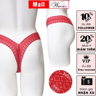 Quần lót nữ WANNABE QLR15 quần chíp ren sexy chữ Y nhỏ nhắn xinh xắn ren trong suốt xuyên thấu
