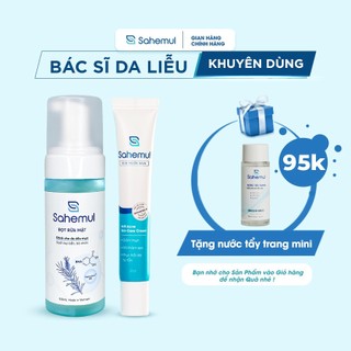 Combo Sạch Mụn gồm Kem Chấm Mụn Viêm Sahemul 20gr & Bọt Rửa Mặt Làm Sạch Sâu Êm Dịu Sahemul 150ml