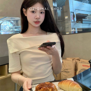 Áo Thun Nữ Ngắn Tay Thiết Kế Trễ Vai Mùa Xuân Hè