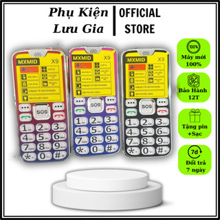 Điện thoại người già , người cao tuổi mxmid x9 siêu bền , pin khủng , loa to , chữ to fullbox - bảo hành 12 tháng