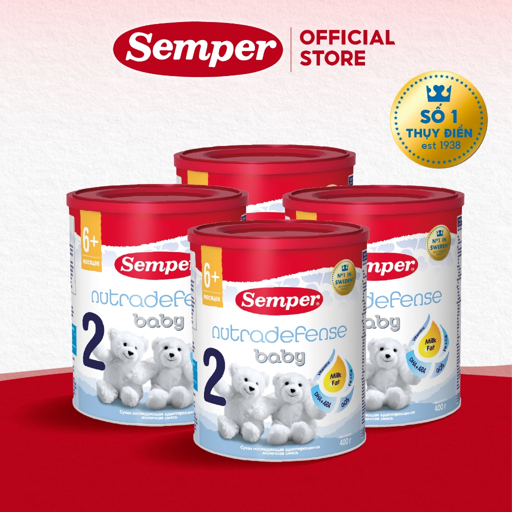 Combo 4 Sữa bột công thức Semper Nutradefense Baby 2 400g/hộp