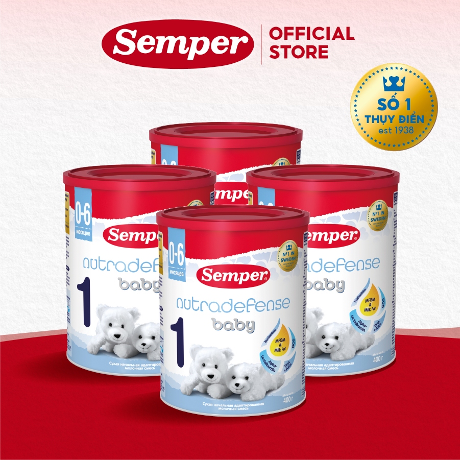 Combo 4 Sữa bột công thức Semper Nutradefense Baby 1 400g/hộp