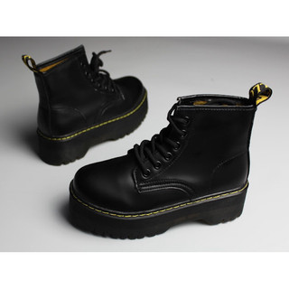 Giày boot cổ lửng đen đế cao 5cm