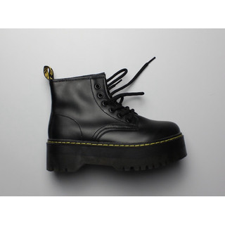 Giày boot cổ lửng đen đế cao 5cm( da lộn hai lớp)