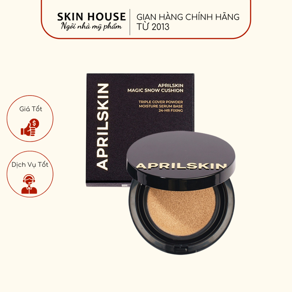 Phấn Nước April Skin Magic Snow Cushion - Phấn Nước Che Khuyết Điểm Hàn Quốc Chính Hãng