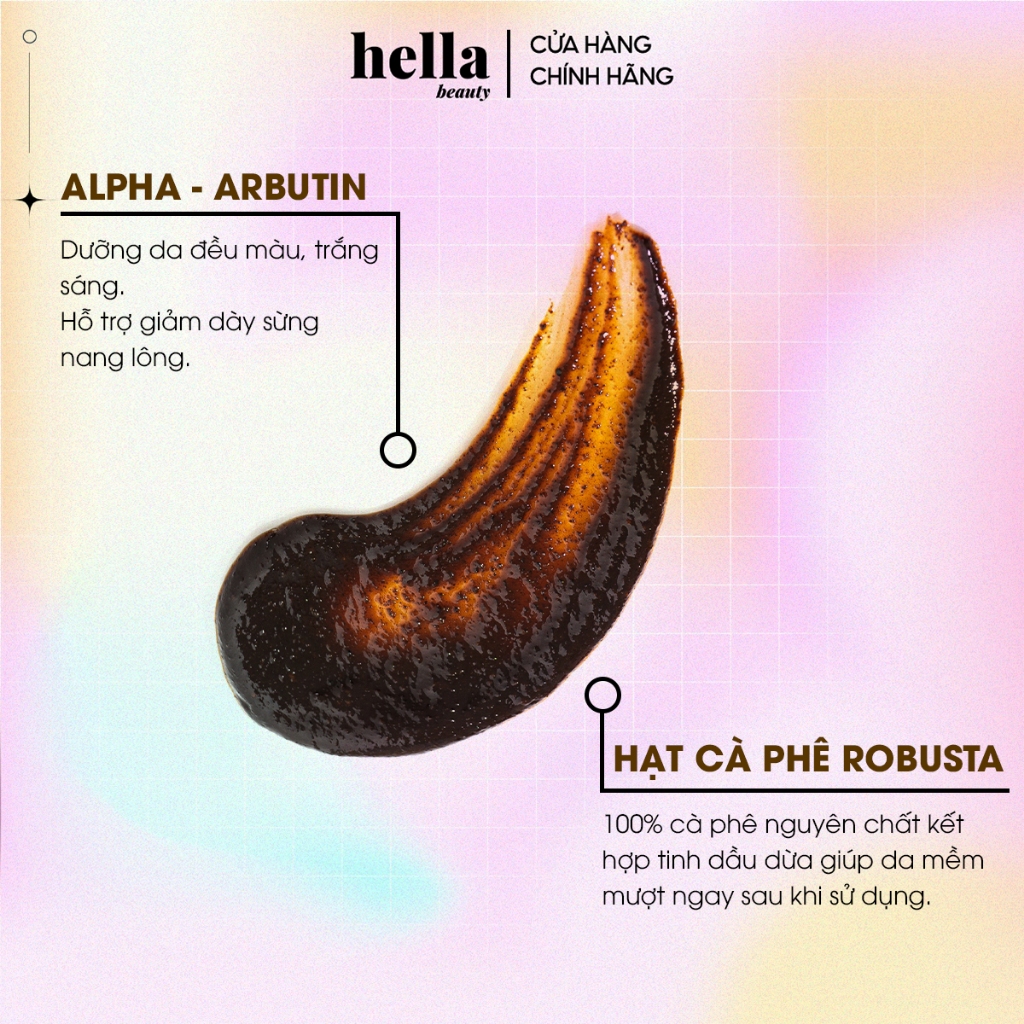 Tẩy Tế Bào Chết Body Cà Phê Hữu Cơ 500g Hella Beauty Giúp Dưỡng Sáng Da Toàn Thân, Giảm Mụn Mờ Thâm | BigBuy360 - bigbuy360.vn