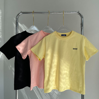 Áo thun nữ cotton baby tee thêu Basic cổ tròn tay ngắn nhiều màu