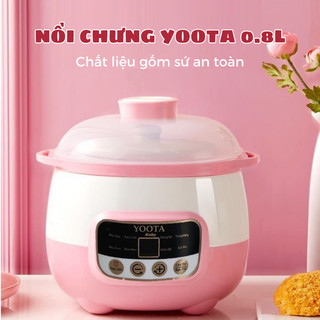 Nấu cháo chậm cho bé ăn dặm - nồi hầm cháo, kho cá chậm, hầm cách thủy, chưng cháo cho bé 4 in 1 màu hồng