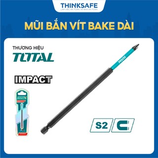 Mũi bắt vít bake PH1 Total, dài 110mm-250mm, Mũi thép S2, Bề mặt màu đen có nam châm, Mũi bẳn vít chính hãng-Thinksafe